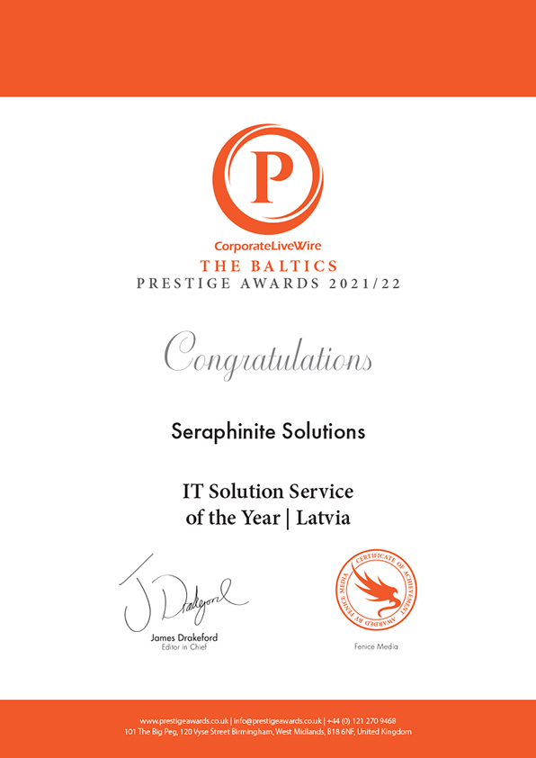 Seraphinite Solutions - Certificate