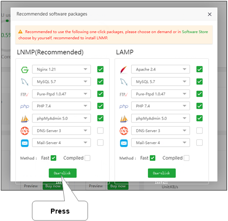 aapanel-packages-choosing