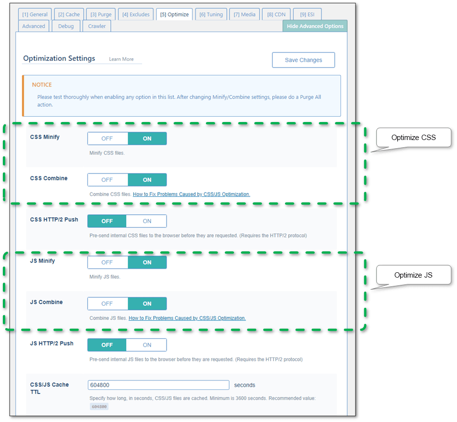 litespeed-cache-plugin-combined-settings-optimize